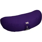 Yogimudra Yogakissen Halbmond – Meditationskissen aus 100% Baumwolle mit abnehmbarem Bezug, halbmondförmiges Yoga Sitzkissen mit Buchweizenschalen-Füllung für Meditation & Pilates (Violett)
