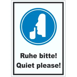 Ruhe bitte Quiet please Aufkleber A3 (297x420mm)