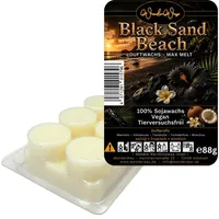WonderWax Duftwachs WonderWax® Duftriegel 6 x Duftwachs Kreise Weiß, 100% Sojawachs (Black Sand & Beach), Duftrichtung: Black Sand & Beach