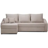 Konstanta Möbelhaus Ecksofa Mix Boxspringsofa mit Bettfunktion 224x144x, Pocket-Spring-Federkern beige