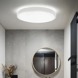 V-Tac Deckenlampe 1x LED 24,0 W rund Kunststoff weiß IP44 D 29,5 cm