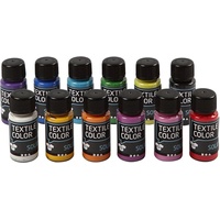 Creativ Company Opaque textile paint - Set of 12 colors 50ml