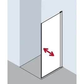 Kermi Seitenwand Diga TBR 09018, DITBR09018VAK 90x185cm, silber hochglanz, ESG klar, rechts, auf Duschwanne