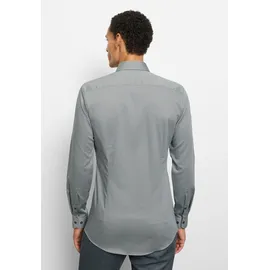 Olymp Businesshemd "OLYMP No. Six, super slim, New York Kent", Herren, Gr. 41, Normaler Arm, grau, grün, 97% Baumwolle, 3% Elastolefin, Hemden