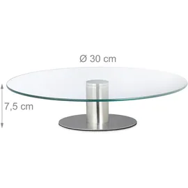 Relaxdays Tortenplatte silber Ø 30,0 cm, 1 St.