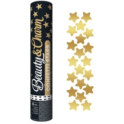 Konfettikanone gold Sterne 30 cm