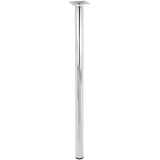 Wagner Möbelbein/Tischbein/Möbelfuß Classic Retro - Ø 30 x 600 mm, integrierte Anschraubplatte 60 x 60 mm, Innengewinde Ø 10 mm, Stahl verchromt - 12156001