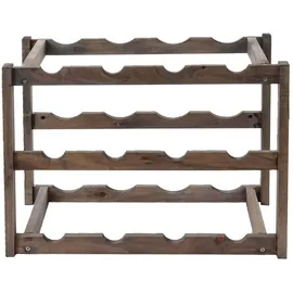 MCW Weinregal 3 Böden 12 x 1 x 1 cm Braun