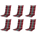 MADISON N.Y Hochlehner Auflage 120 x 50 x 8 cm rot kariert 6 St.