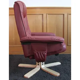 Mendler Relaxsessel M56 Kunstleder 80 x 100 x 80 cm Bordeaux mit Hocker