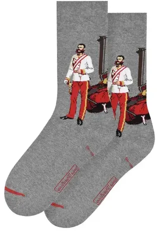 MuseARTa Unisex Socken Franz Xaver Winterhalter  - Kaiser Franz Joseph I. - Grey - 40-46