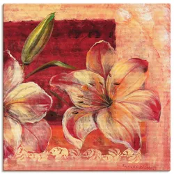 Artland Leinwandbild »Klassische Blumen IV«, Blumen, (1 St.), auf Keilrahmen gespannt Artland Farbe Bild(er): rot