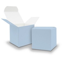 itenga Geschenkpapier 50x itenga Würfelbox aus Karton 5x5cm eisblau Gastgeschenk