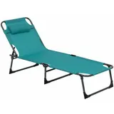 Asco blauer Strandstuhl mit Kissen, 3-stufig klappbar