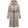 Navahoo Damen Steppmantel lang Wintermantel Parka Jacke wasserabweisend, Kapuze, Teddyfell, Kragen, Gürtel Herbstnebel