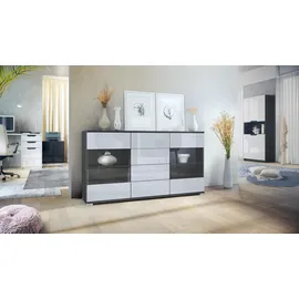 Vladon Sideboard 138,5 x 75,5 x 35 cm Weiß