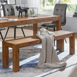 FineBuy Sitzbank Massiv Sheesham Holzbank Palisander Esszimmerbank Küchenbank Esszimmer