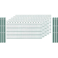 Arvotec Doppelstabmattenzaun 855 - 94, (Set, 11 St.) H/L: 100 cm, x 10 m grün Zaunelemente Zäune Garten Balkon