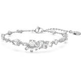 Swarovski Gema Armband, Verschiedene Schliffe, Blume, Weiß, Rhodiniert