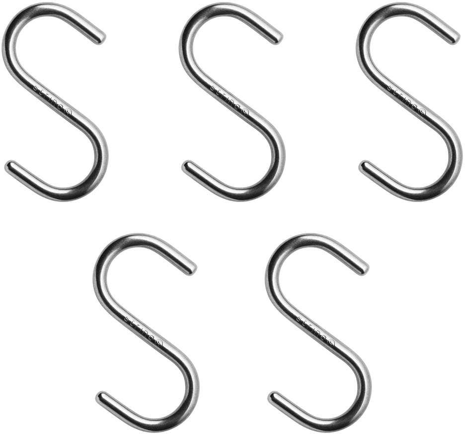 String - S Haken für Metallboden, Edelstahl (5er-Set)