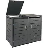 MCW 2er-Mülltonnenverkleidung E83 117 x 131 x 80 cm anthrazit