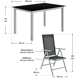 Juskys Milano Set 7-tlg. silbergrau