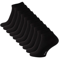 STARK SOUL 10 Paar Essentials Sneaker Socken, Baumwolle, schwarz, Gr. 35-38