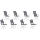Beliani Sitzauflage 40 x 54 cm grau 8-tlg.