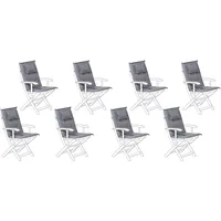 Beliani Sitzauflage 40 x 54 cm grau 8-tlg.
