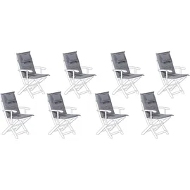 Beliani Sitzauflage 40 x 54 cm grau 8-tlg.