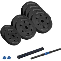 Rebel electro Rebel Bitumenhantelstange Verstellbar mit Verbinder 20kg Set