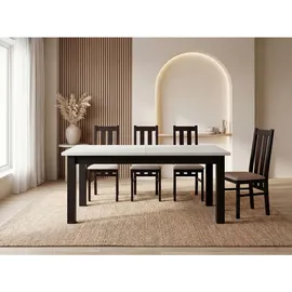 WFL GROUP Küchentisch 140 x 80 cm bis 180 cm weiß