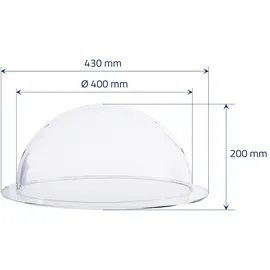 HMF 46740 Halbkugel aus Acryl mit Krempe, DIY Acrylhaube, Ø 40 cm, Transparent