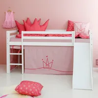 Hochbett »«Princess»«, Rutsche & Vorhang Rosa und viel Auswahl, weiß + Pale Rose + weiß + weiß, , 87181467-0