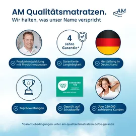 AM Qualitätsmatratzen 7-Zonen Deluxe Gelschaum-Topper 140 x 200 cm
