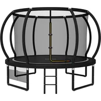 JUMMICO Trampolin Outdoor Ø 228/305/366/427/488 cm mit Schutznetz und Leiter, GS-geprüftes Freizeit-Trampolin für Kinder und Erwachsene, Rahmen mit Rostschutzbeschichtung, Belastbarkeit 150kg