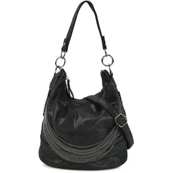 HARPA Schultertasche Cher aus changierendem Material, mit Ketten-Verzierung schwarz 