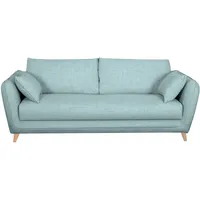 Skandinavische Schlafcouch eisblau mit Matratze D10 cm 3-Sitzer CREEP