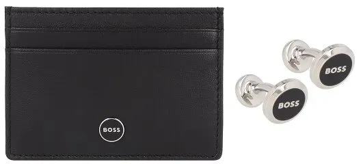 Boss GB Kreditkartenetui Leder 10 cm Geschenkbox  schwarz