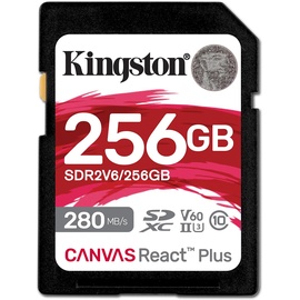 Kingston Canvas React Plus V60 R280/W150 SDXC 256GB, UHS-II U3, Class 10 (SDR2V6/256GB)