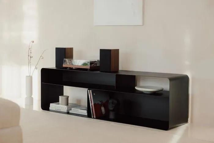 Metallbude TV-Lowboard Tavir Stahl Schwarz