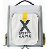 PETKIT X-Zone faltbarer Haustier-Raumkapsel-Rucksack, 2-in-1-Design mit erweiterbarem Zelt, proprietärem Verdunkelungsrollo, hoch atmungsaktives Netzgewebe, für Katzen und Hunde, grau, 35 L Fassungsvermögen, 27B x 43H cm, max. Traglast 6 kg