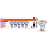 Osram LED-Reflektorlampen mit GU10 Sockel | energiesparend, langer Lebensdauer 15.000 H, Abstrahlwinkel 36°, 4.3 W/3000 K GU10 in 5-Pack