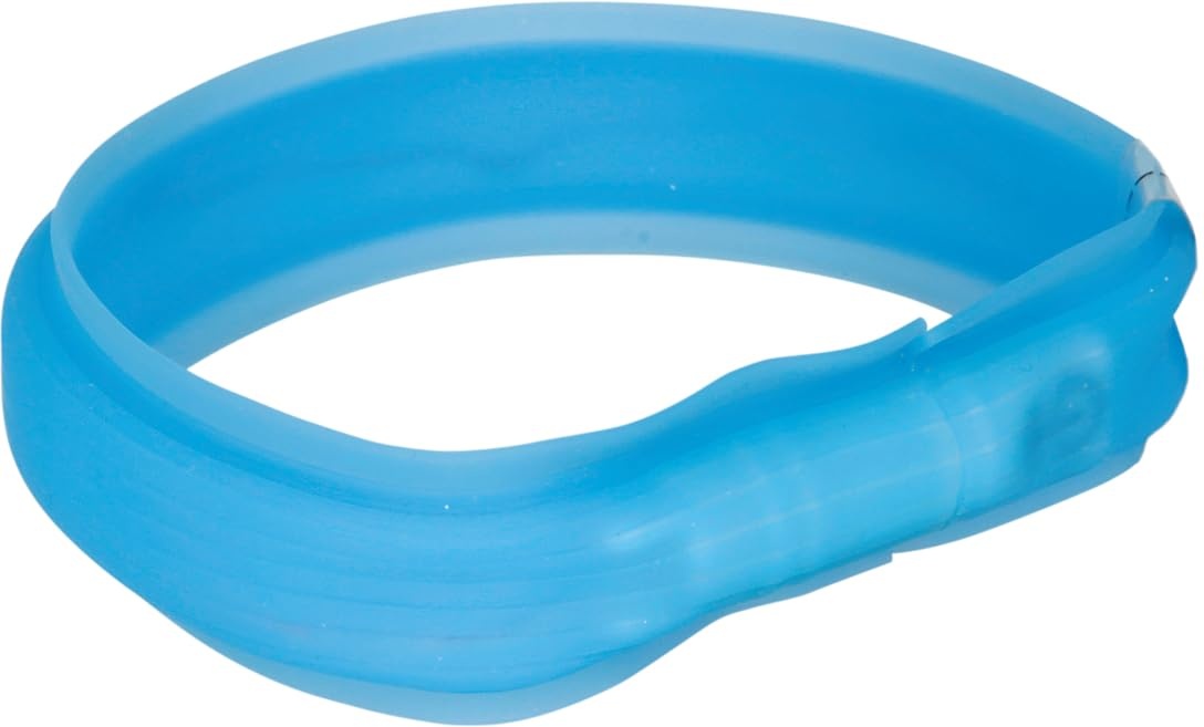 TRIXIE Leuchthalsband für Hunde L-XL blau – Leuchtendes Hundehalsband, ideal für Spaziergänge im Dunkeln – Aufladbar und individuell einstellbar - 12672