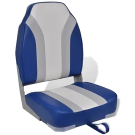 vidaXL Bootssitz Klappbar Hohe Rückenlehne Blau
