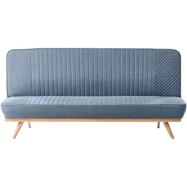 Beliani Schlafsofa Stoff 2-Sitzer Blau