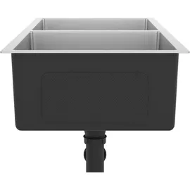vidaXL Handgemachte Einbauspüle Edelstahl