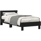 vidaXL Bettgestell Schwarz Eichen-Optik 90 x 200 cm