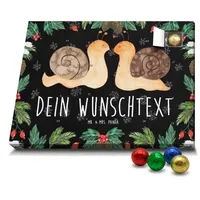 Mr. & Mrs. Panda Personalisierter Schoko Adventskalender Schnecken Liebe Mit Füllung von 'Classic' - Personalisierte Geschenke, Paar, Gemeinsam, Namen, Freundin, Zukunft, Pärchen, glücklich
