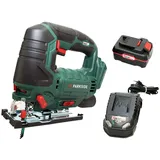 Parkside Akku-Stichsäge 20V Akku Pendelhubstichsäge Stichsäge PSTDA 20-Li C3 (inkl. 4Ah Akku), inkl. Akku (4Ah) und Ladegerät (2,4A)